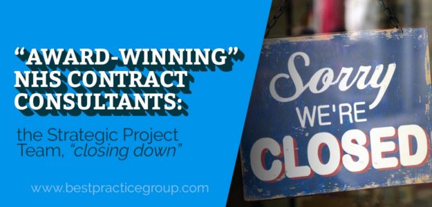 "Award-winning" Contract Consultants: the Strategic Project Team "closing down"
